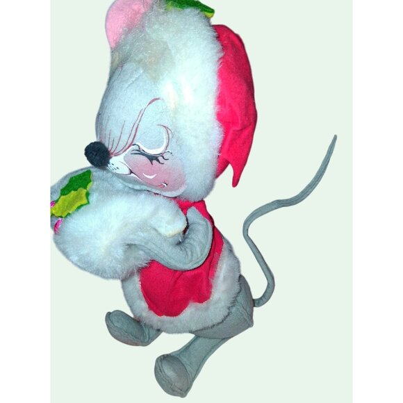 HUGE Vintage Annalee Christmas Santa & Mouse Plush Figurines 18" & 14" Handcraft - Picture 5 of 16